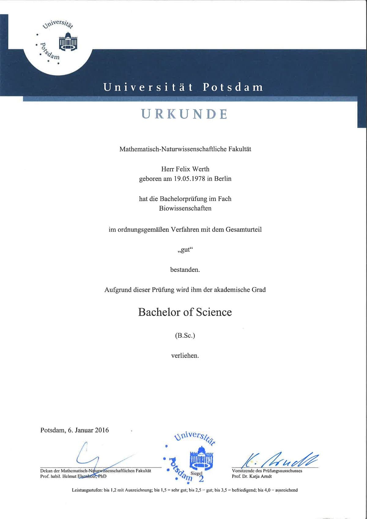 Certificate (Urkunde)