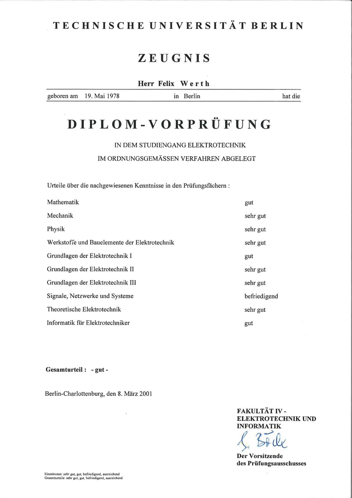 Intermediate Diploma (Vordiplom)